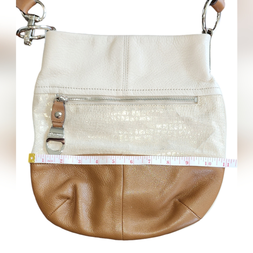 B.Makowsky Purse: Ivory Brown Juliet Crossbody Bag - Picture 4 of 12